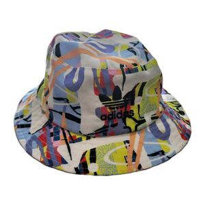 Adidas Love Unites Bucket Hat Abstract Art Outdoor Sun Swimming Colorful